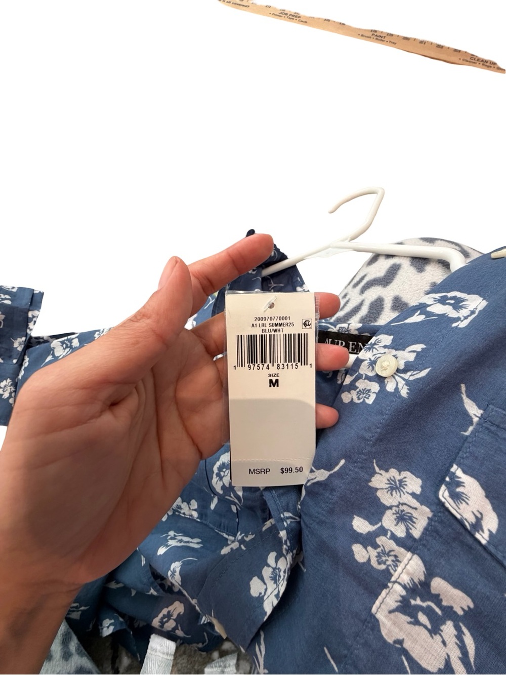 Ralph Lauren Navy Blue Floral Button-Down Shirt